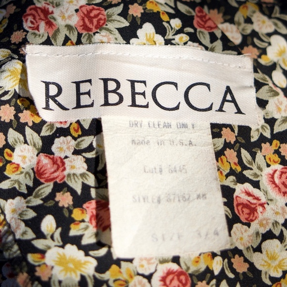 Vintage 90's Rebecca Fall Floral Doen Inspired Ruffle Collar Maxi Dress Size S - Picture 17 of 17